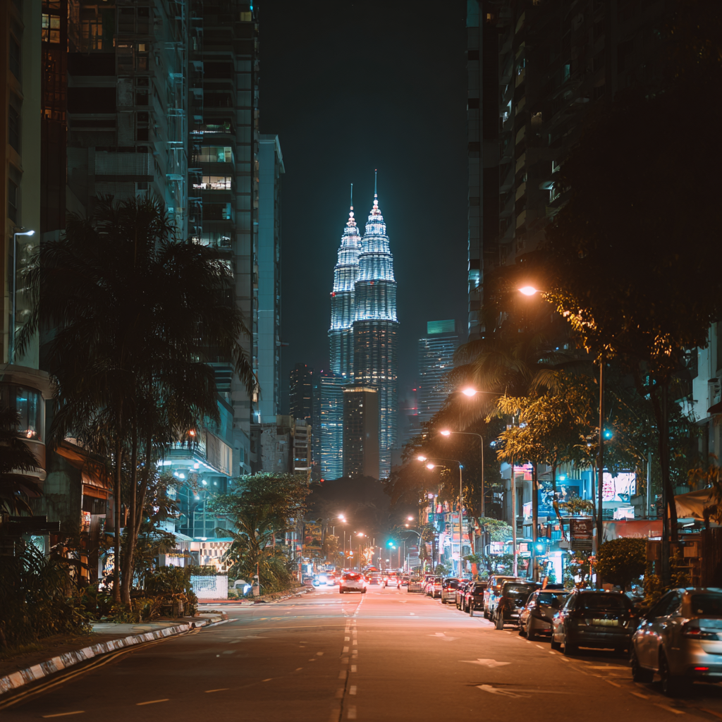 malaysia outdoor advertising at night